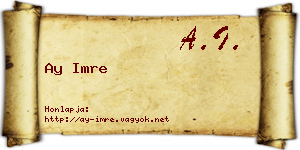 Ay Imre névjegykártya